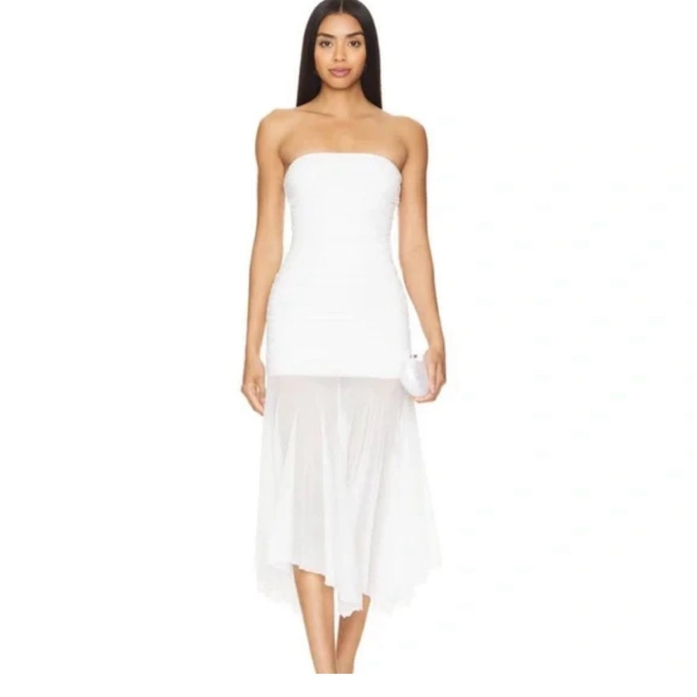 Superdown Strapless White Dress Ella rose collection